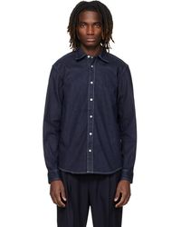 BOSS - Chemise Bleu Marine En Denim Extensible À Coupe Classique - Lyst