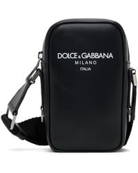 Dolce & Gabbana - Sac messager noir à logo - Lyst