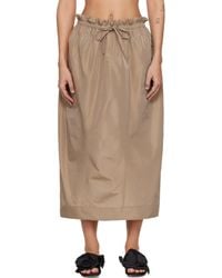 Simone Rocha - Tan Gathered Waist Tulip Midi Skirt - Lyst