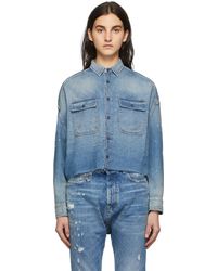 r13 cropped denim shirt