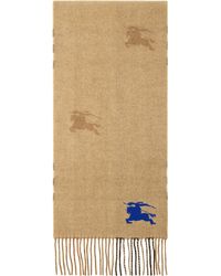 Burberry - Tan Reversible Ekd Check Cashmere Scarf - Lyst