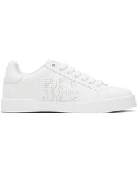 Dolce & Gabbana - Baskets Portofino Blanches En Cuir De Veau - Lyst