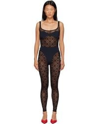 Marine Serre - Monogram Mesh Flock Jumpsuit - Lyst