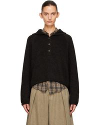 YMC - Pull Runaway Brun À Col Cheminée - Lyst