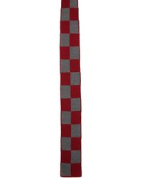 KENZO - Cravate gris et rouge à écusson à logo - Lyst