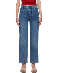 FRAME - Trapunto Straight Jeans - Lyst