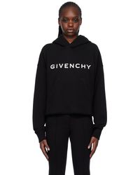 Givenchy - Pull à capuche écourté noir - Lyst