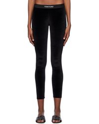 Tom Ford - Legging noir à logo en tricot jacquard - Lyst