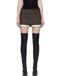 Rick Owens - Concordians Fog Cutoff Leather Miniskirt - Lyst