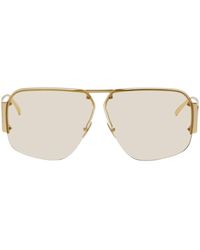 Bottega Veneta - Gold Rimless Sunglasses - Lyst