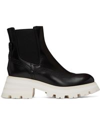 Alexander McQueen - Black & White Wander Chelsea Boots - Lyst
