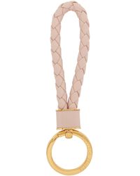 Bottega Veneta - Pink Intreccio Key Ring - Lyst
