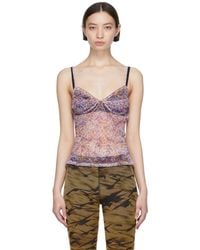Priscavera - Purple Polyester Tank Top - Lyst