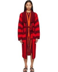 Dries Van Noten - Burgundy Loose Belted Cardigan - Lyst