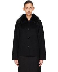 Loulou de Saison - Rafe Detachable Faux-Fur Collar Jacket - Lyst