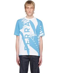 Ferragamo - T-shirt bleu et blanc à imprimé venus - Lyst
