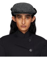 OPEN YY - Casquette Noir Et Gris En Tweed Harris À Oreillettes Rabattables - Lyst