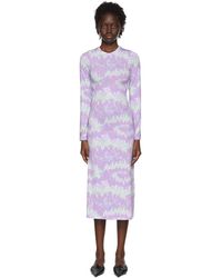 ROKH - Robe midi mauve en polyester - Lyst
