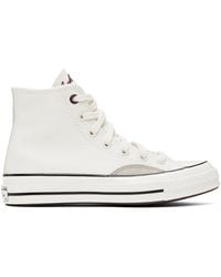Converse - White & Taupe Chuck 70 Mixed Materials High Top Sneakers - Lyst