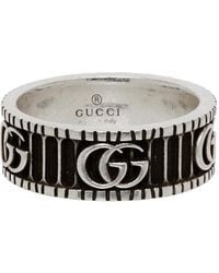 Gucci Silver Double G Ring - Metallic