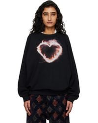 R13 - Flaming Heart Oversized Crewneck Sweatshirt - Lyst