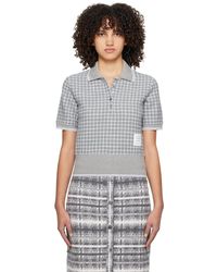 Thom Browne - Gray Check Polo - Lyst