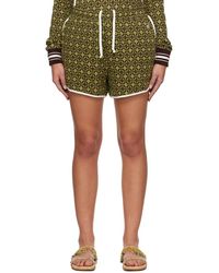 Wales Bonner - Green & Brown 'the Power' Shorts - Lyst