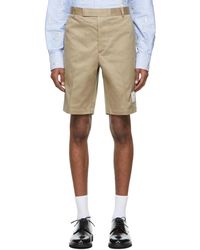 Thom Browne Thom E Twill Unconstructed Chino Shorts - Natural
