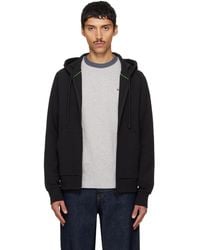 BOSS - Puff Logo Stretch-Cotton Zip-Up Hoodie - Lyst
