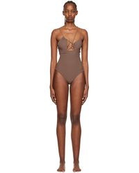 Nensi Dojaka - Sssense Exclusive Brown Strappy One-piece Swimsuit - Lyst