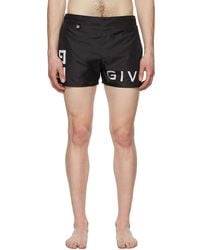 for Men Mens Clothing Beachwear Boardshorts and swim shorts Givenchy Synthetic 4g Long Black Swim Shorts in Black/White Blue 