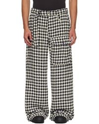 Reese Cooper - Houndstooth Patch Pocket Belted Trousers - Lyst