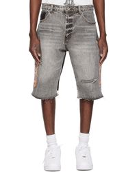 Who Decides War - グレー Flame Glass Knee Cover デニムショートパンツ - Lyst