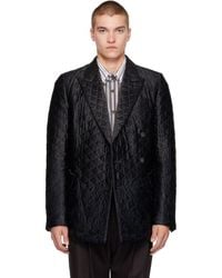 Dries Van Noten - Ssense Exclusive Quilted Silk Blazer - Lyst