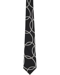 Comme des Garçons - Cravate noir et blanc en soie à motif graphique - Lyst