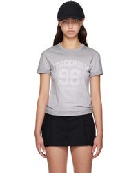 Acne Studios - T-Shirt Rétro Gris À Effet Aérosol - Lyst