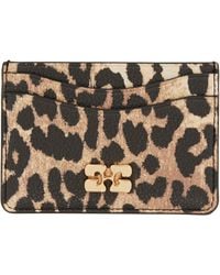 Ganni - Leopard Grained Bou Card Holder - Lyst