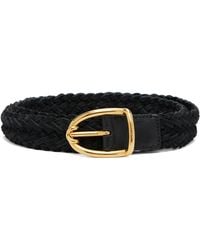 Tom Ford - Woven Suede Angled Buckle Belt - Lyst