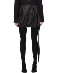 Helmut Lang - Ballooned Leather Miniskirt - Lyst
