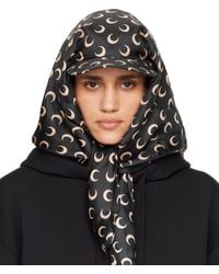 Marine Serre - Casquette de style foulard noire en soie régénérée à motif moon - Lyst