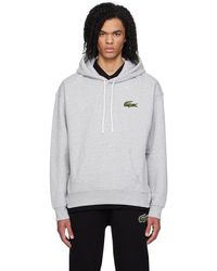 Lacoste - Gray Loose Fit Hoodie - Lyst