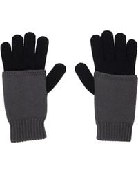 MM6 by Maison Margiela - Two-Tone Knit Gloves - Lyst