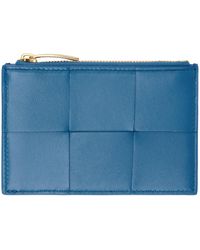 Bottega Veneta - Blue Cassette Zippered Card Holder - Lyst
