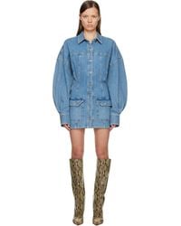 The Attico - Washed Denim Minidress - Lyst