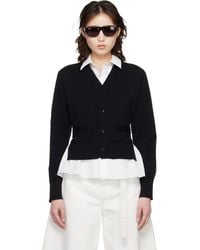 Sacai - Poplin Cotton Knit Cardigan - Lyst