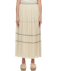 See By Chloé - Off-white Embroidered Maxi Skirt - Lyst