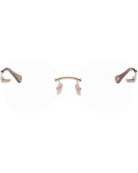 Chloé - Rose Gold Rimless Glasses - Lyst