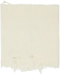MM6 by Maison Martin Margiela - Off-white Ribbed Scarf - Lyst