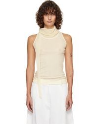 LE17SEPTEMBRE - Off- Scarf Sleeveless Jersey Top - Lyst
