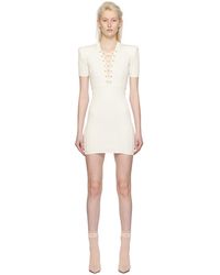 Balmain - Laced V-neck Minidress - Lyst